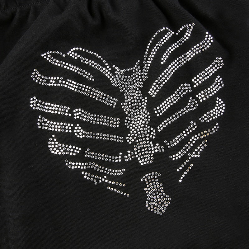 Rhinestone Skeleton Print Top