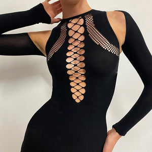 Cut Out Slim Black Dress