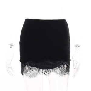 Black Lace Mini Skirt