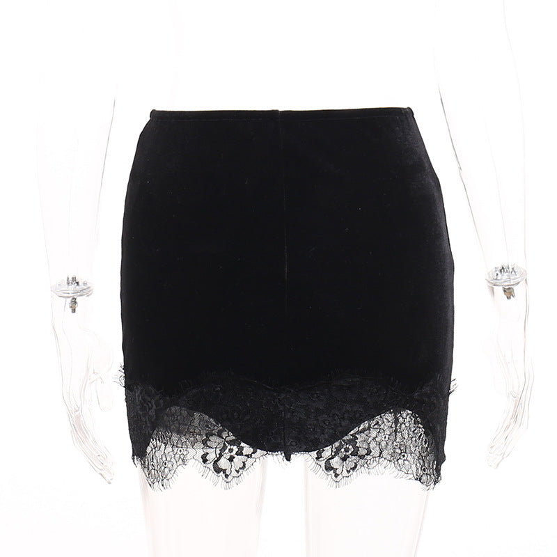 Black Lace Mini Skirt