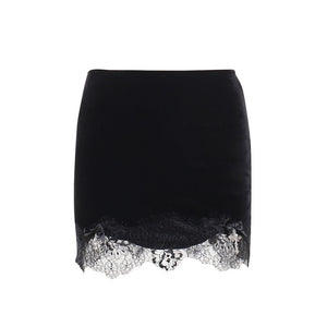 Black Lace Mini Skirt