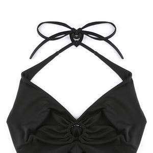 Batty Halter Neck Crop Top