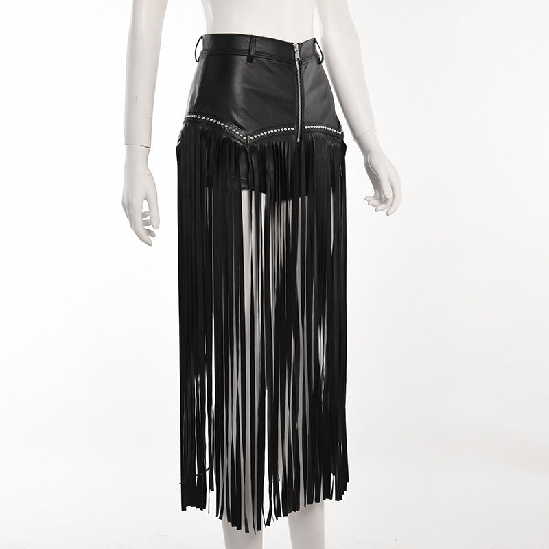 Black Tassel Maxi Skirt