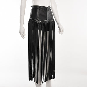 Black Tassel Maxi Skirt