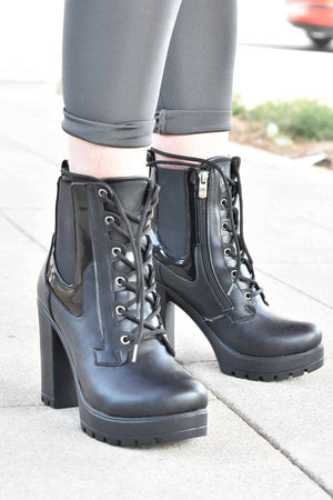 Lace-up Heeled Ankle Boots