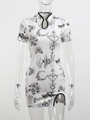 Witchcraft Print Mini Dress