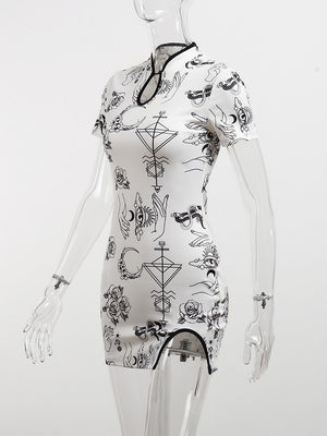 Witchcraft Print Mini Dress