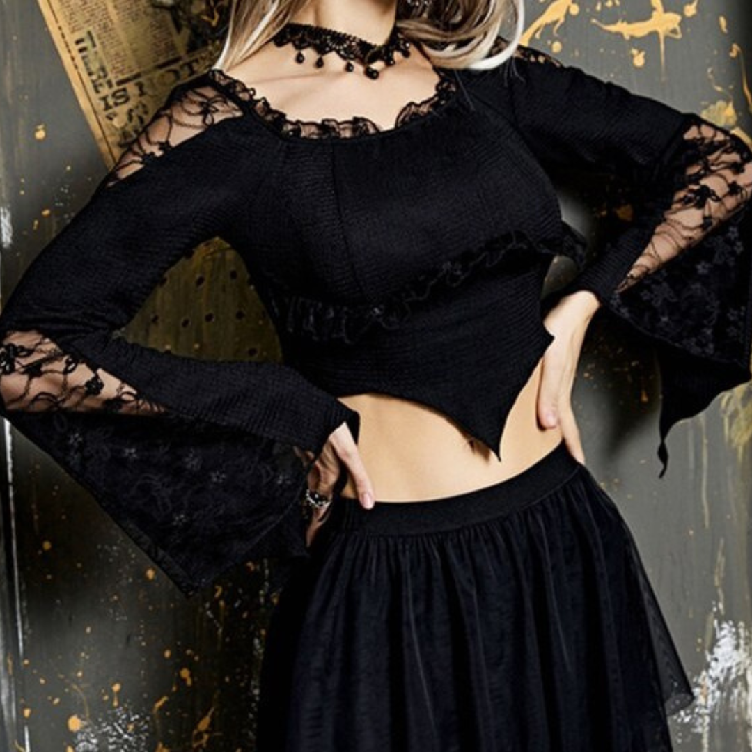 Witch Stacy Irregular Lace Blouse