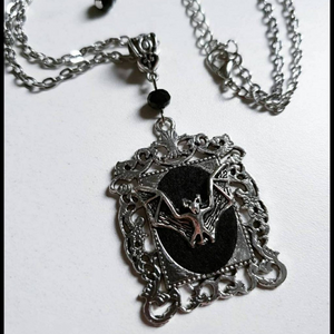 Framed Flying Bat Necklace