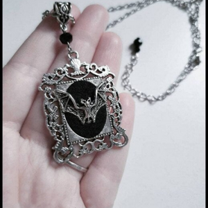 Framed Flying Bat Necklace