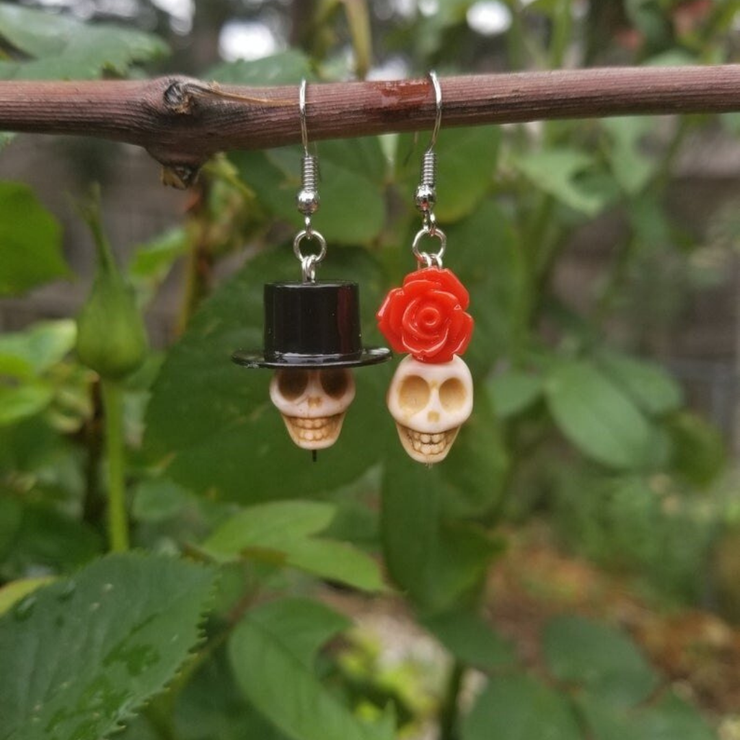 Mr And Mrs Skull Earrings