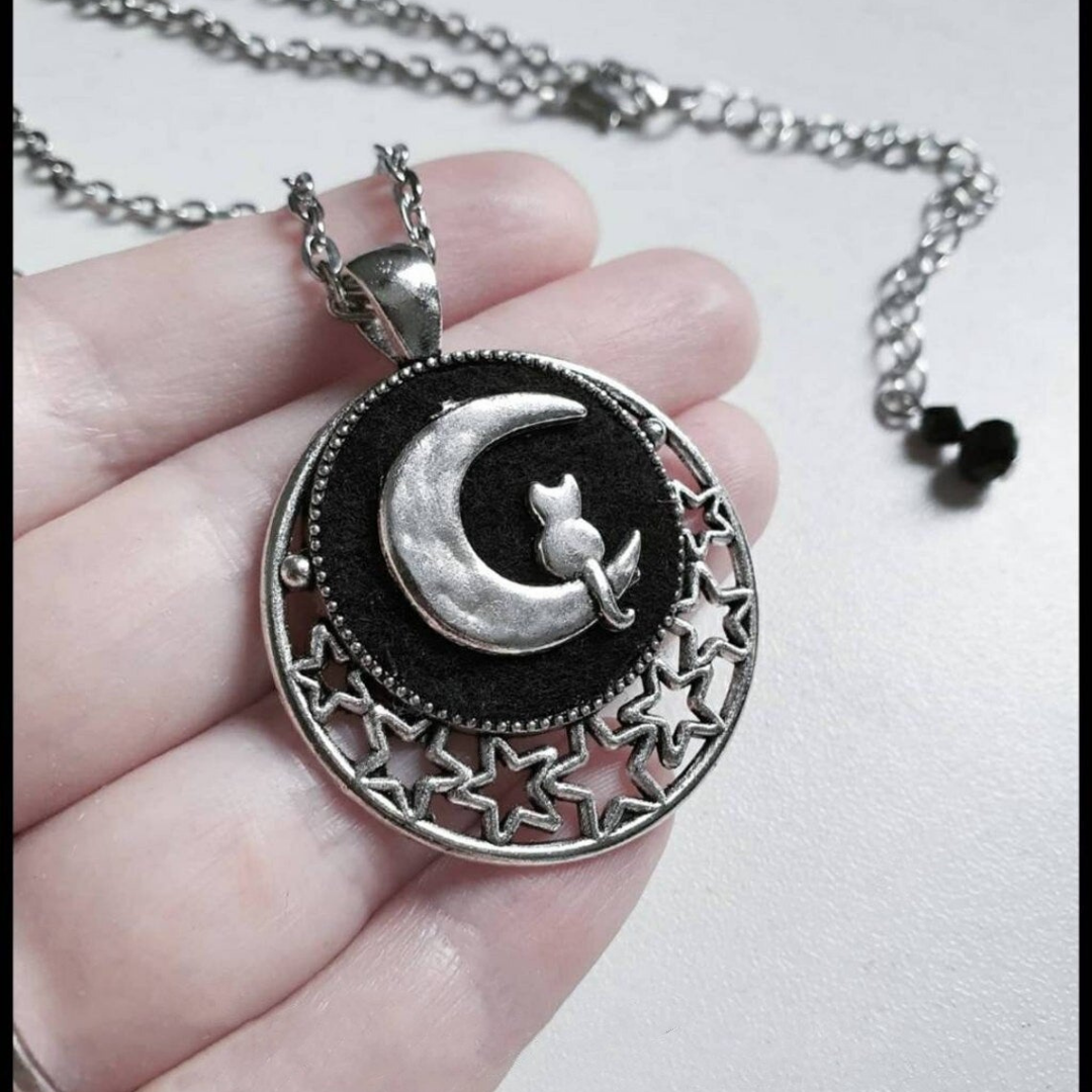 Cat Sitting On The Moon Necklace