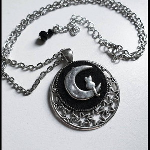 Cat Sitting On The Moon Necklace