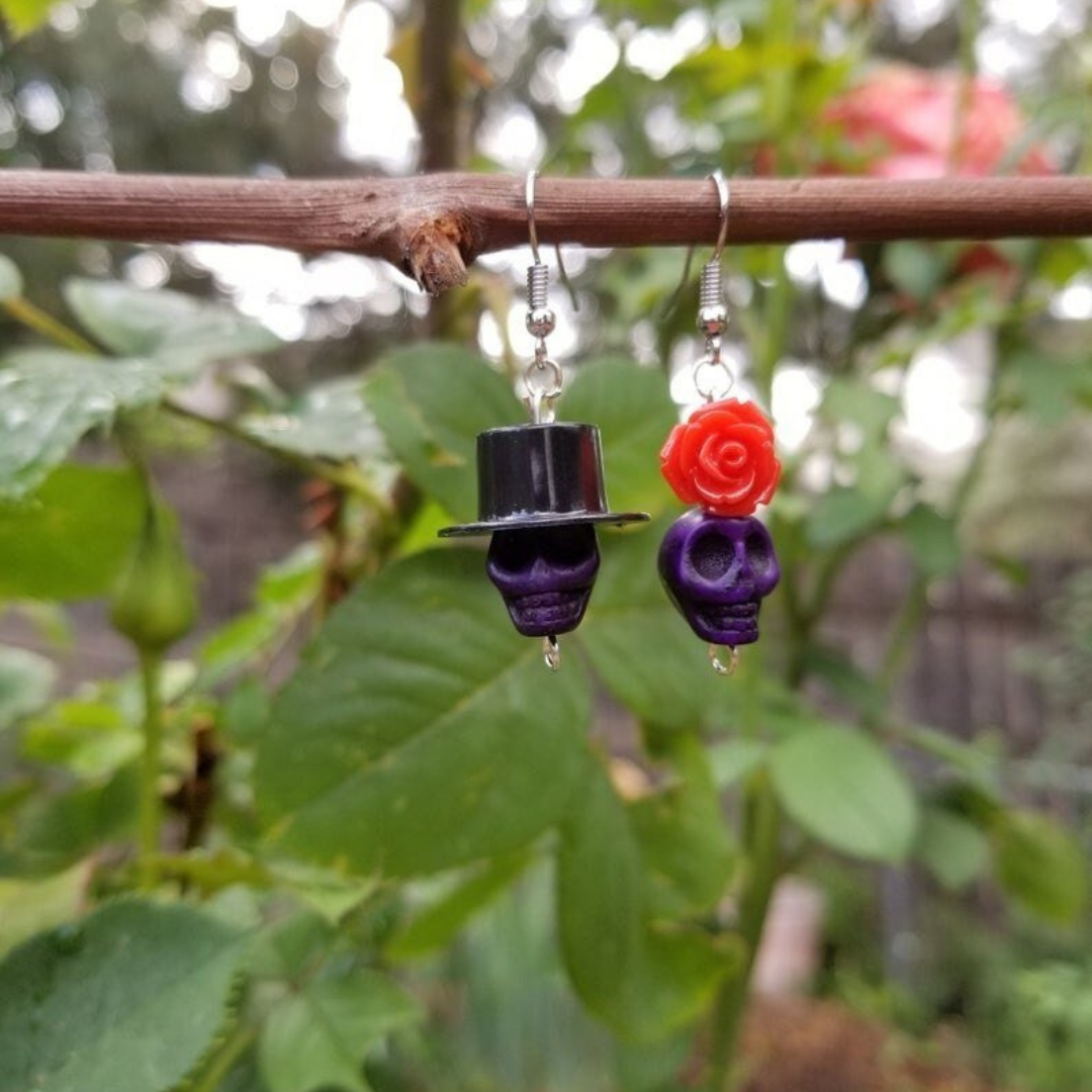 Mr And Mrs Skull Earrings