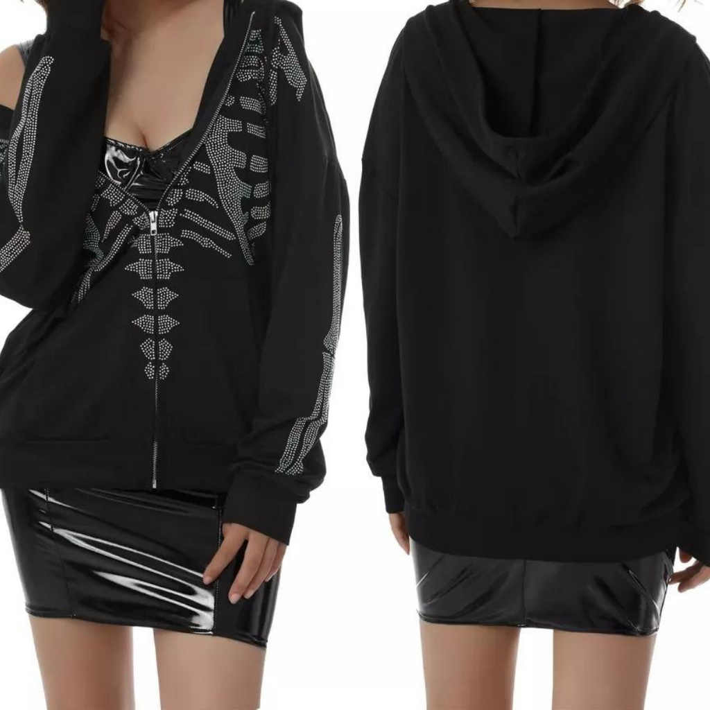 Glowing Skeleton Print Hoodie