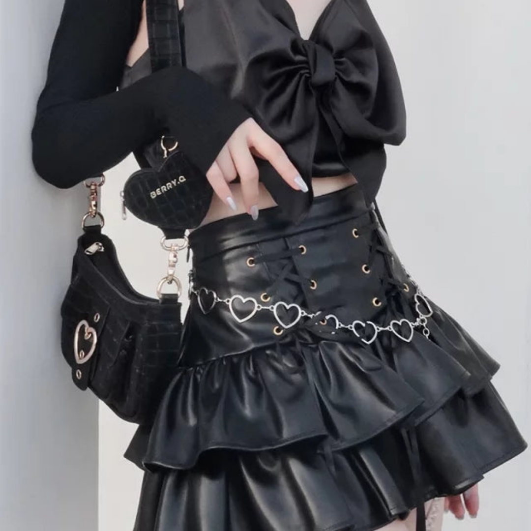 Witch Vera Leather Mini Skirt