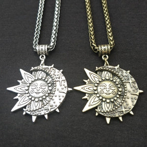 Wiccan Sun and Moon Necklace