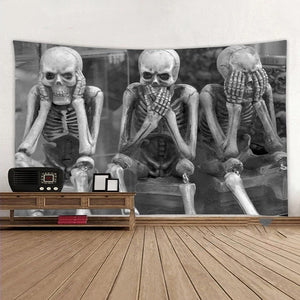 Confused Skeletons Print Tapestry