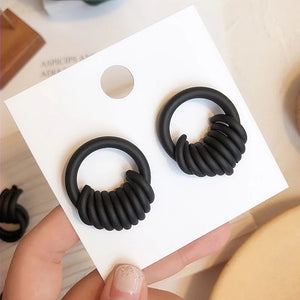 Black Hoop Earrings