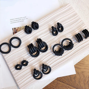 Black Hoop Earrings