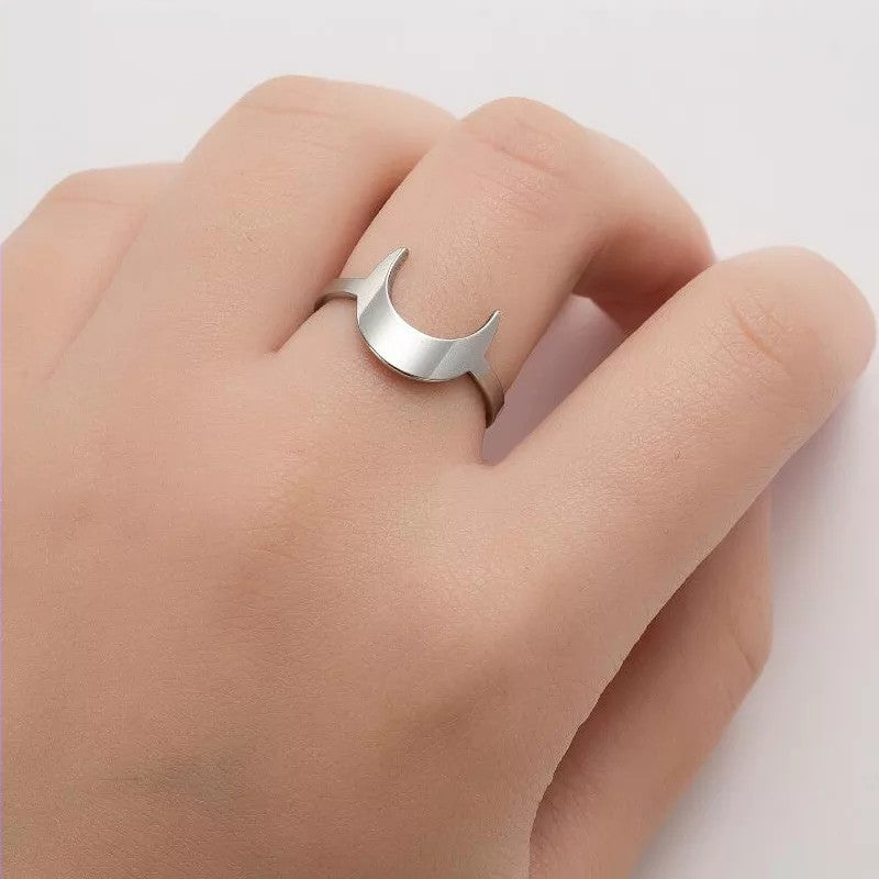 Crescent Moon Silver Ring