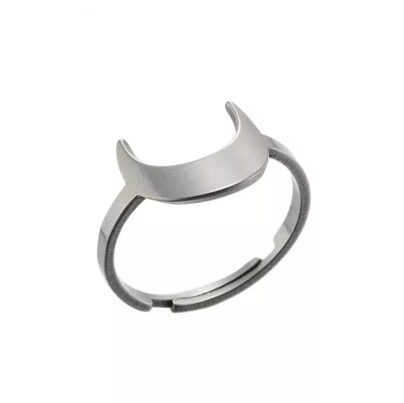 Crescent Moon Silver Ring