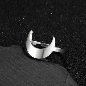 Crescent Moon Silver Ring