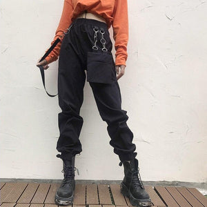 Metal Chains Cargo Pants