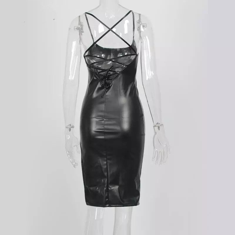 Witch Emily Leather Midi Dress