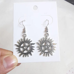 Five Pointed Star Inside The Sun Earrings