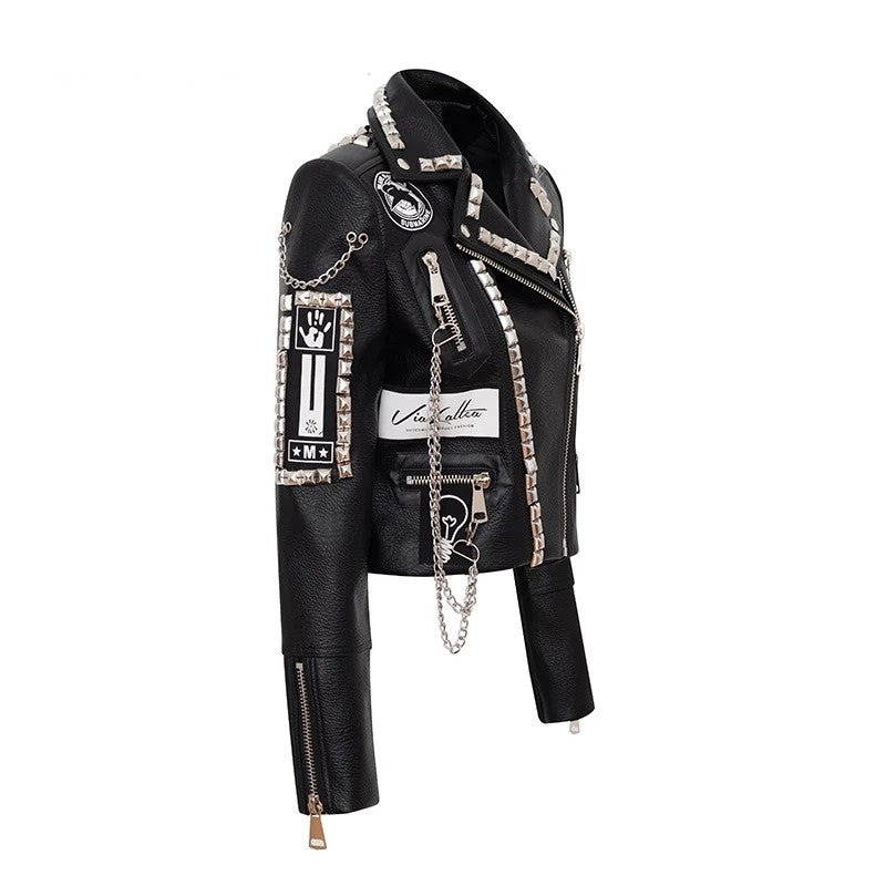 Rivet Leather Coat