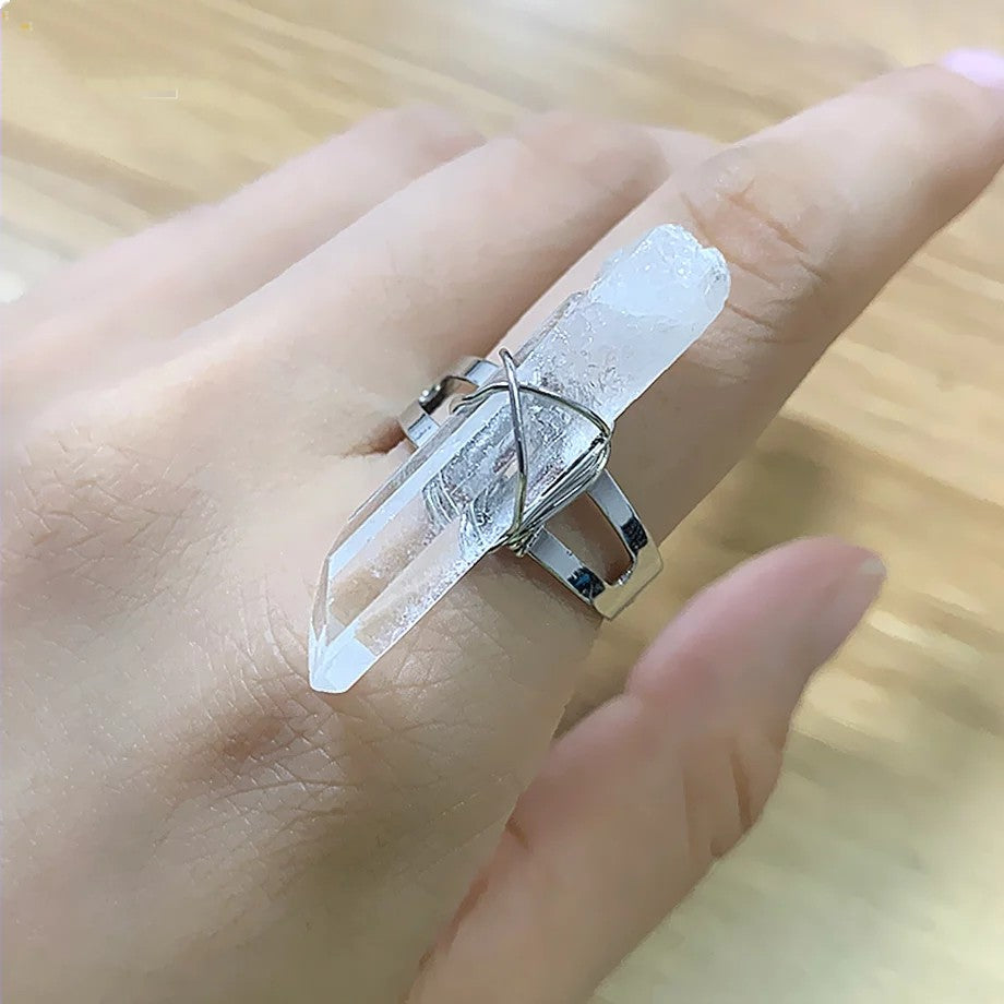 Wire Wrapped Crystal Ring