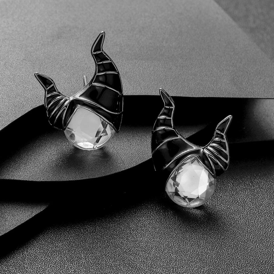 Witch Maleficent Crystal Earrings