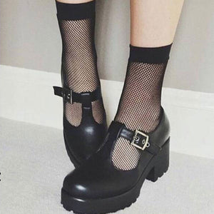 Fishnet Calf Length Socks