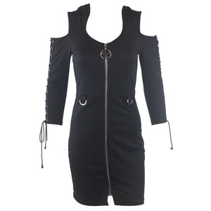 Zip Front Mini Dress