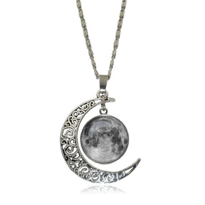 Galaxy and Moon Necklace