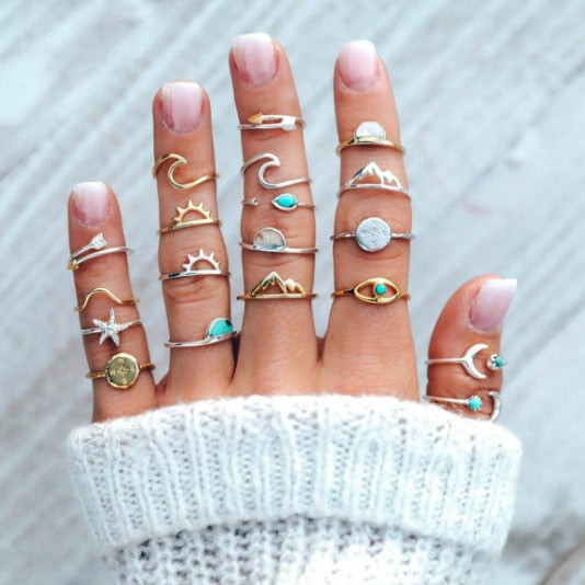 Moon Ring Set