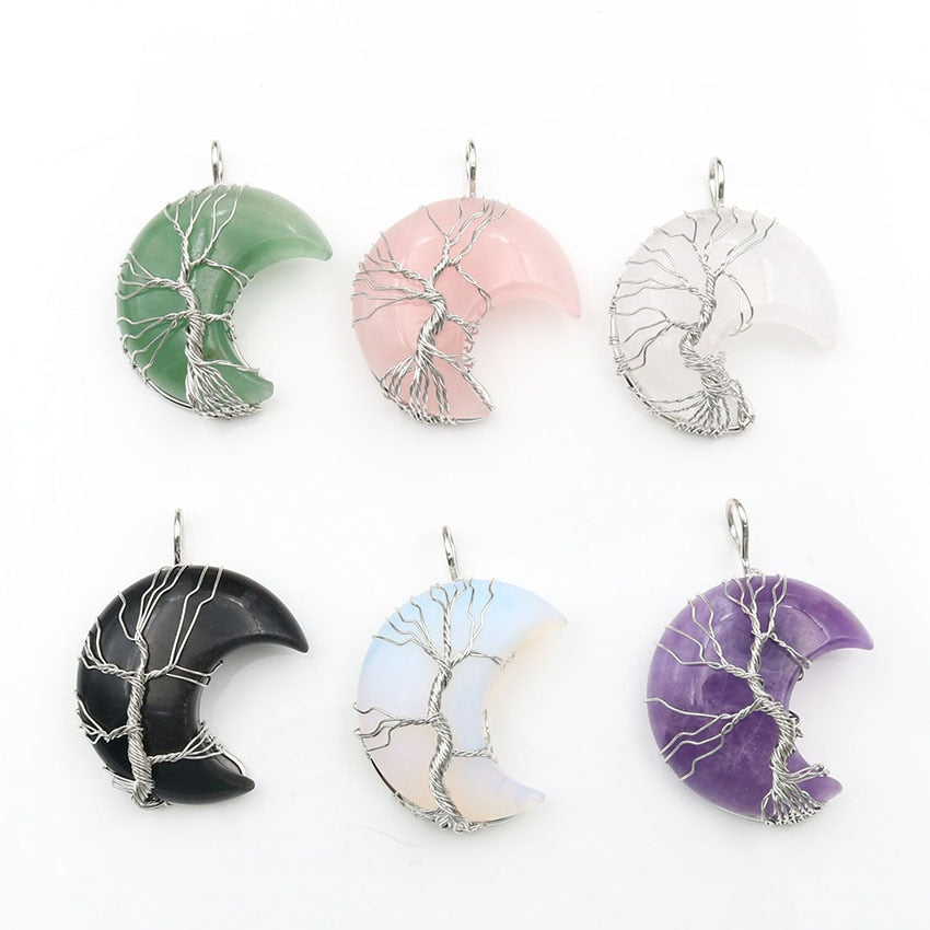 Crescent Moon (Tree of Life) Lucky Charm