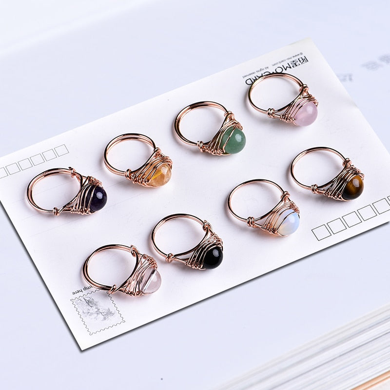 Natural Crystal Rings