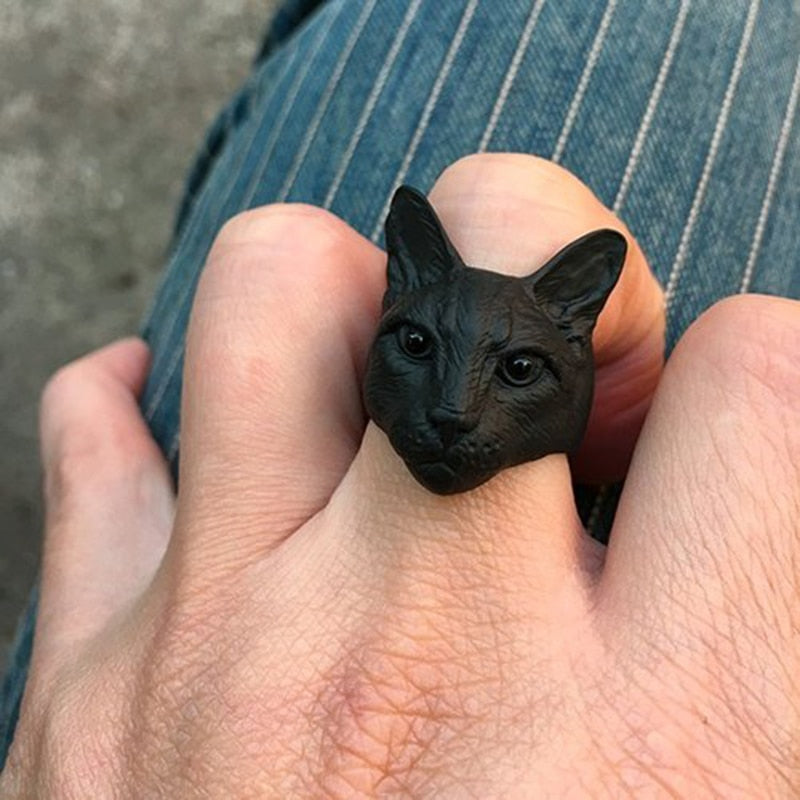 Cat Head Shaped Ring