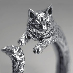 Silver Cat Ring