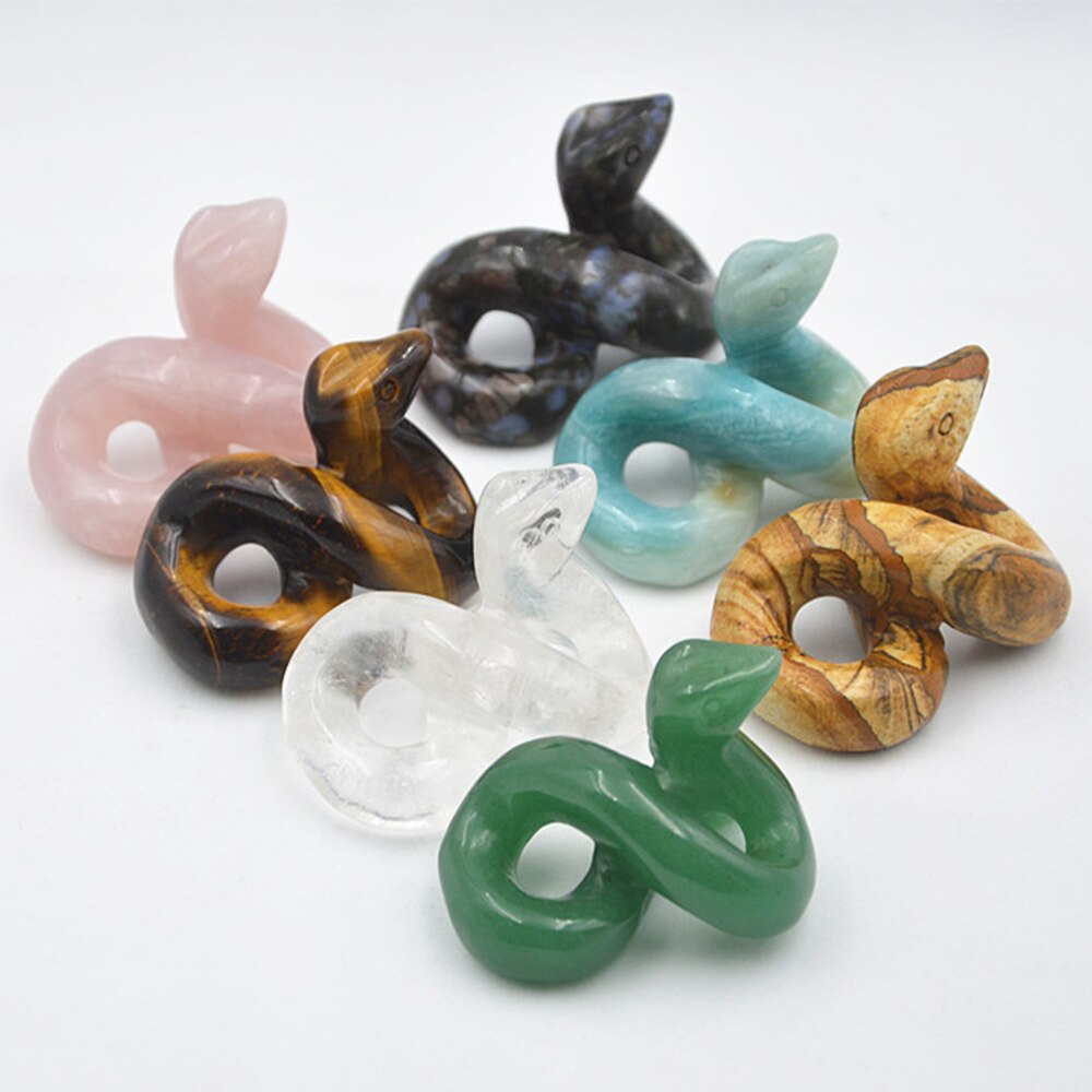 Natural Crystal Snake Figurine