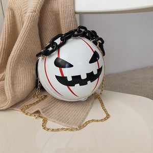 Circular Pumpkin Crossbody Bag in White Color