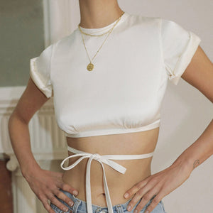 Witch Romilda Satin Crop Top