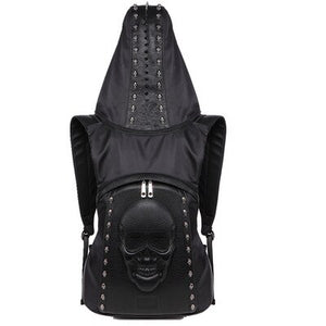 Skull Head Hooded Backpack