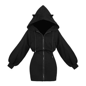 Black Hooded Dress