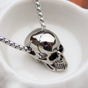 Silver Skeleton Head Necklace