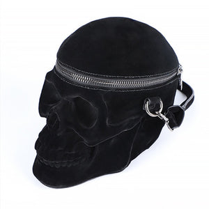 Velvet Skull Shaped Shoulder Bag