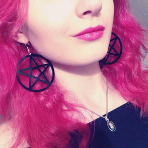 Pentagram Hanging Dangling Earrings