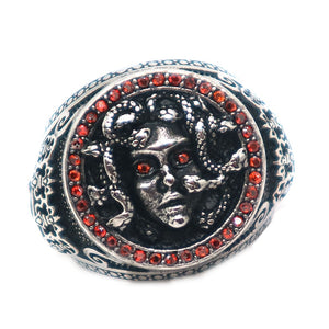 Medusa With Red Eyes Ring